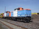 212 311-5 und 212 261-2 bei Rangierfahrten im Rbf. Fulda. (06.05.11)