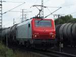 CB-Rail E37 518 mit einem Kesselwagenzug gen S�den. (Fulda, 23.07.11)